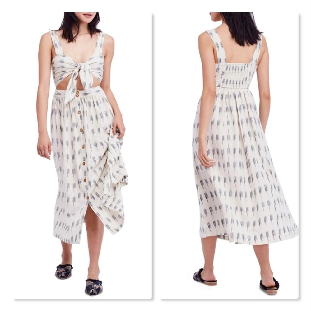 Free People Caldasi Midi Dress size Medium in Ivory